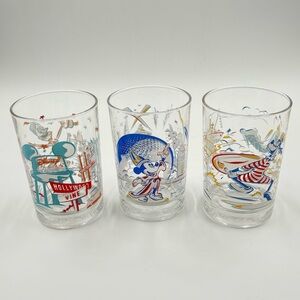 Vintage Disney 25th Anniversary Glass Set - Lumiere, Mickey, Goofy